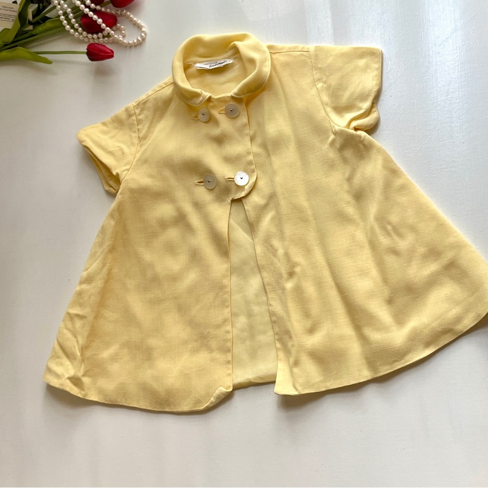 Vintage‎ Youngland Baby Girl Swing Coat Jacket Yellow Heirloom Sz 12-18 Months